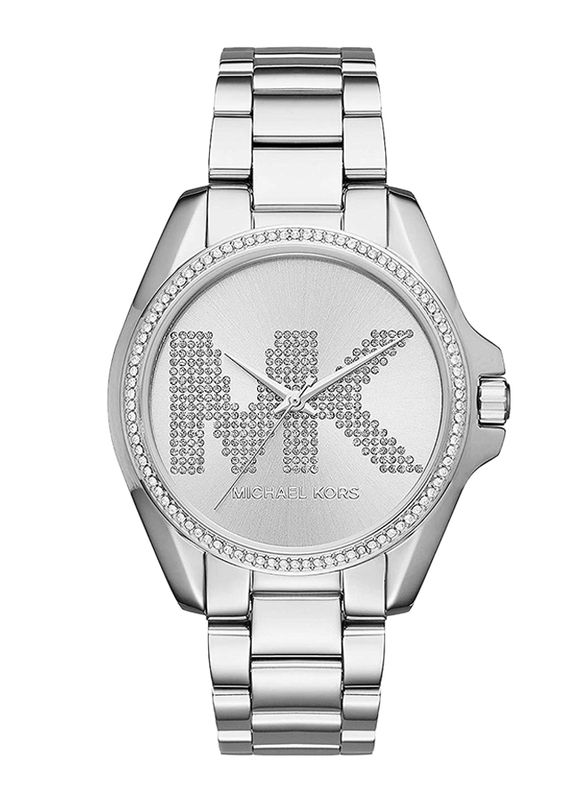 Michael Kors Bradshaw Analog Quartz Watch for Women with Stainless Steel Band, Water Resistant, MK6554, Silver