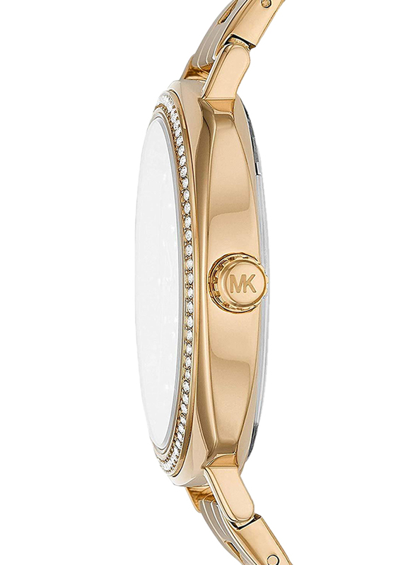 Michael Kors Nia Analog Watch for Women with Stainless Steel Band, Water Resistant, MK3989, Gold