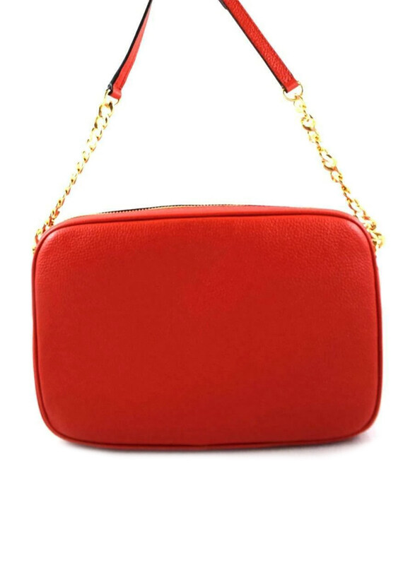 Michael Kors Leather Fulton Crossbody Bag for Women, Red