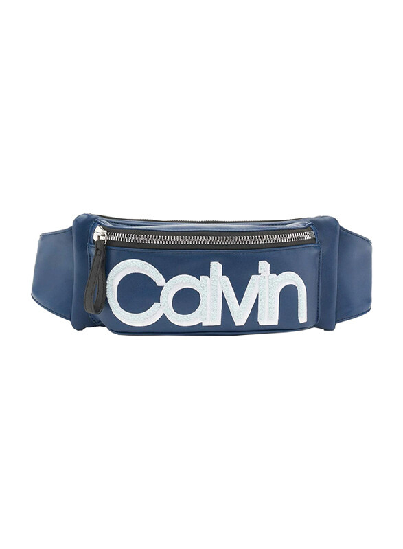 

Calvin Klein Celia Vegan Synthetic Leather Water Resistant Fanny Pack Belt Bag for Women, Blue