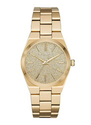 Michael Kors Channing Analog Watch for Women with Stainless Steel Band, Water Resistant, MK6623, Gold