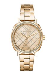 Michael Kors Nia Analog Watch for Women with Stainless Steel Band, Water Resistant, MK3989, Gold