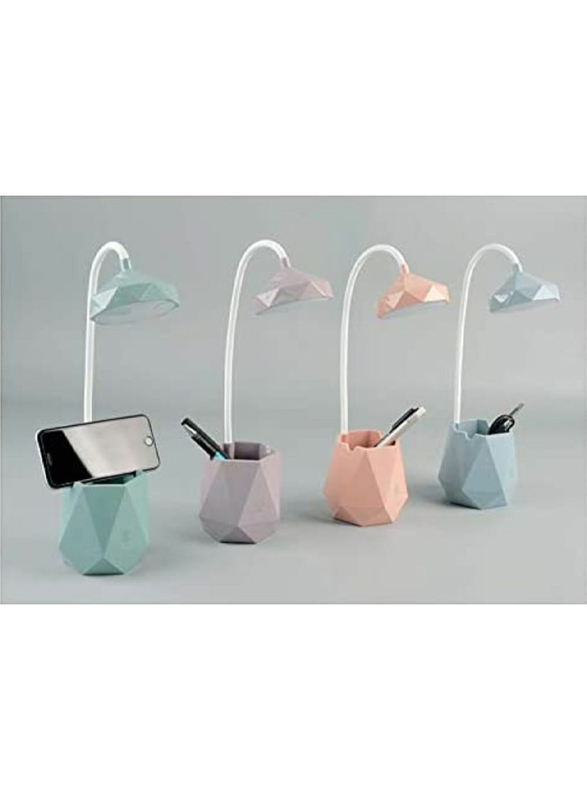UK Plus Touch-Sensitive Flexible Table Lamp with Multi-Light Stationery & Mobile Holder, Green