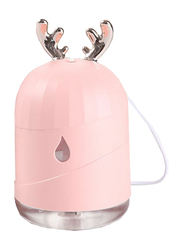 UK Plus Cute Deer Horn Air Purifier, Aroma Diffuser, 300ml, with USB Charge and Eye Friendly Multi-Light Night, Pink