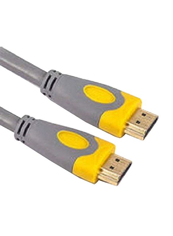 UK Plus 5-Meter 4K HDMI Cable, HDMI Male to HDMI for UHD TV/Blu-Ray/Xbox/PS4/PS3/PC, Grey/Yellow