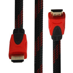 UK Plus 5-Meter 2.0 HDMI Nylon Braided Cable, High-Speed HDMI Male to HDMI, with Ethernet Support, Black/Red