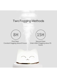 UK Plus Aroma Humidifier, 300ml, with USB Charge Eye Friendly Night Light, Cat, White