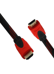 UK Plus 10-Meter 2.0 HDMI Nylon Braided Cable, High-Speed HDMI Male to HDMI, with Ethernet Support, Black/Red