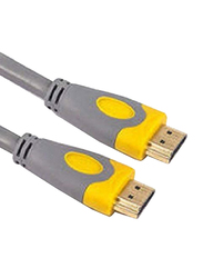 UK Plus 3-Meter 4K HDMI Cable, HDMI Male to HDMI for UHD TV/Blu-Ray/Xbox/PS4/PS3/PC, Grey/Yellow