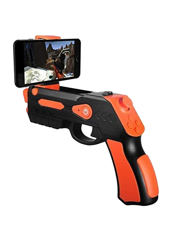 Kidkit AR FunGun Endless Shooting Games with Mobile App and Gun Toy, Black/Orange