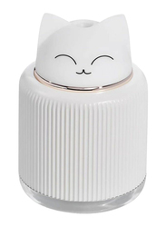 UK Plus Aroma Humidifier, 300ml, with USB Charge Eye Friendly Night Light, Cat, White