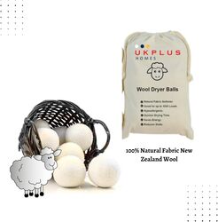 Wool Dryer Balls Natural Fabric New Zealand Wool Reusable Softener and Organic Laundry Ball for Laundry Reduces Clothing Wrinkles and Save Drying Time.