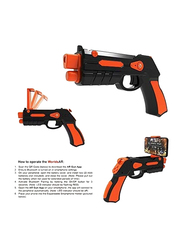 Kidkit AR FunGun Endless Shooting Games with Mobile App and Gun Toy, Black/Orange
