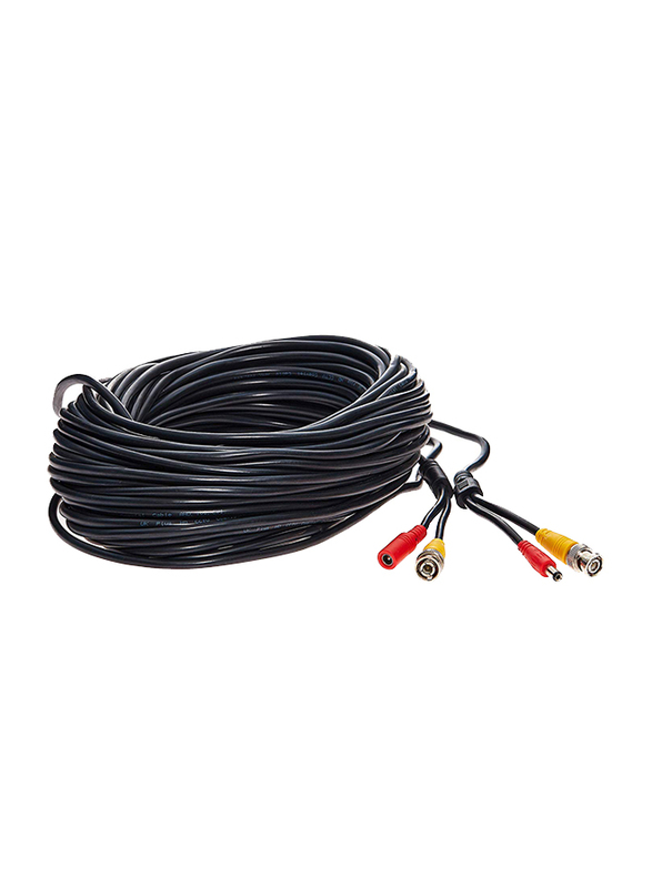 UK Plus 50-Meter RG59 Coaxial Cable for Surveillance Cameras, Black