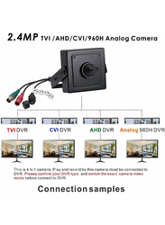 UK Plus Full HD Super CCTV Color Image Miniature Security Camera, 2.4MP, Black
