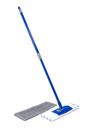 Lock & Lock Flat 40cm Microfiber Mop 2 Refills and 75-130cm Telescopic Handle Set, Blue