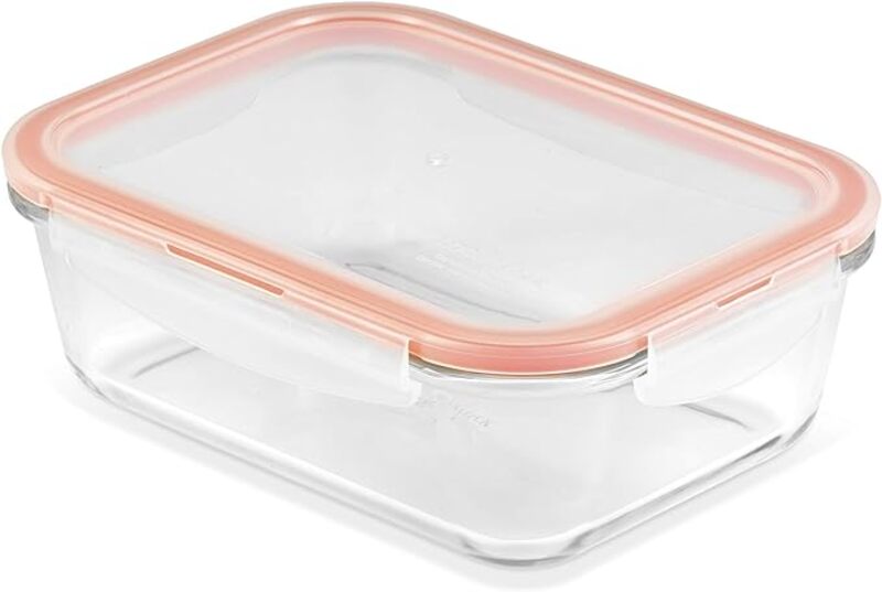 Lock & Lock LocknLock LLG455, Oven Safe, BPA Free, 100% Airtight, Food Storage Container with Lid, Clear, W 24.8 x H 17.6 L 10.8 cm, 8.45-cup, Rectangular, Borosilicate Glass