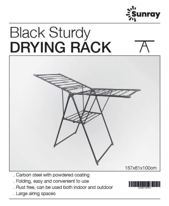 Clothes Drying Rack Black SUNRAY