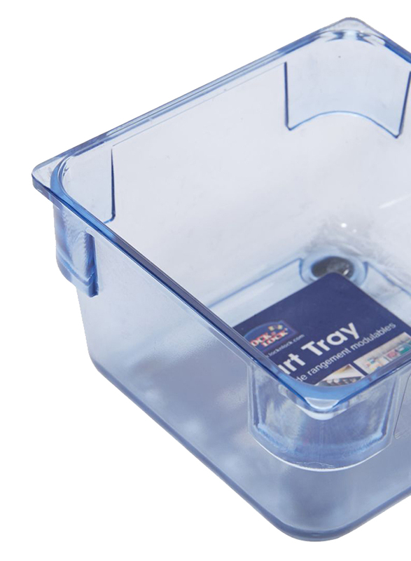 Lock & Lock Small Plastic Square Smart Tray, 8 x 8 x 5cm, Clear Blue