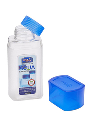 Lock & Lock 300ml Aqua Plastic Slim Water Bottle, 7.0 x 4.7 x 14.6cm, Clear/Blue