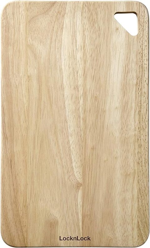 Locknlock Hckd015 Cutting Board, Small - 350 X 210 X 12 mm , Brown, Rubber Wood
