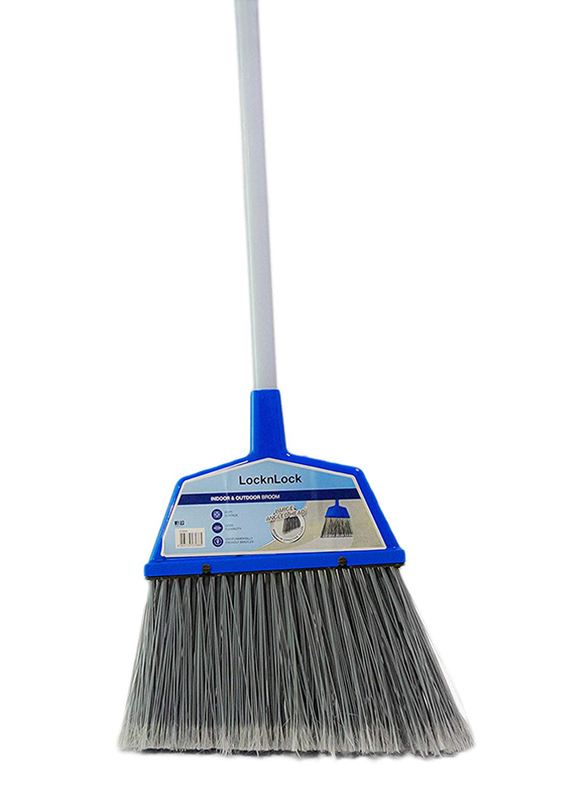 Lock & Lock Heavy Duty Indoor & Outdoor Broom, Blue