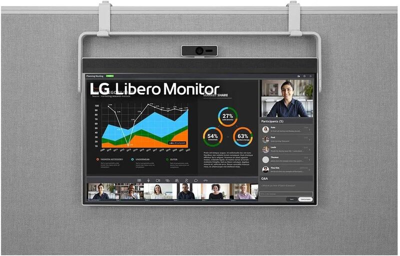 LG Libero Monitor 27BQ70QC 27 QHD 2560x1440 IPS HDR10 USB Type-C with PD 65W Detachable Full HD Webcam