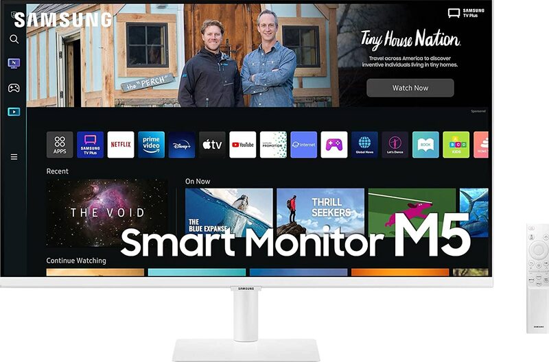 SAMSUNG 32in White Flat Smart Monitor M5 FHD Smart TV with Remote and Speaker LS32BM501EMXUE