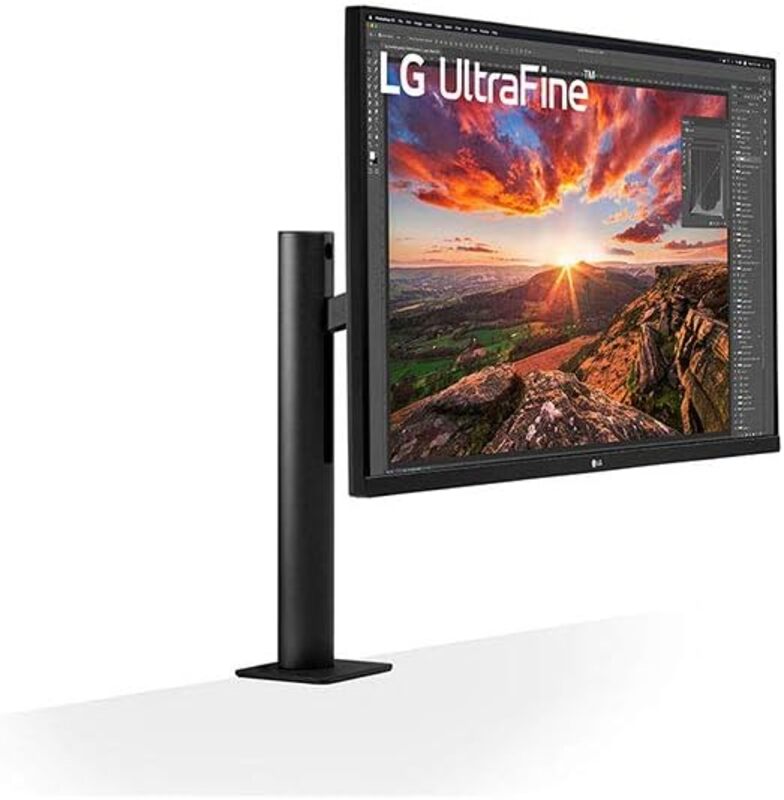 LG 32 inch 4K UHD Monitor UltraFine Display Ergo IPS Display HDR 10 USB Type-C AMD FreeSync Reader Mode Stand with C-Clamp Black 32UN880B