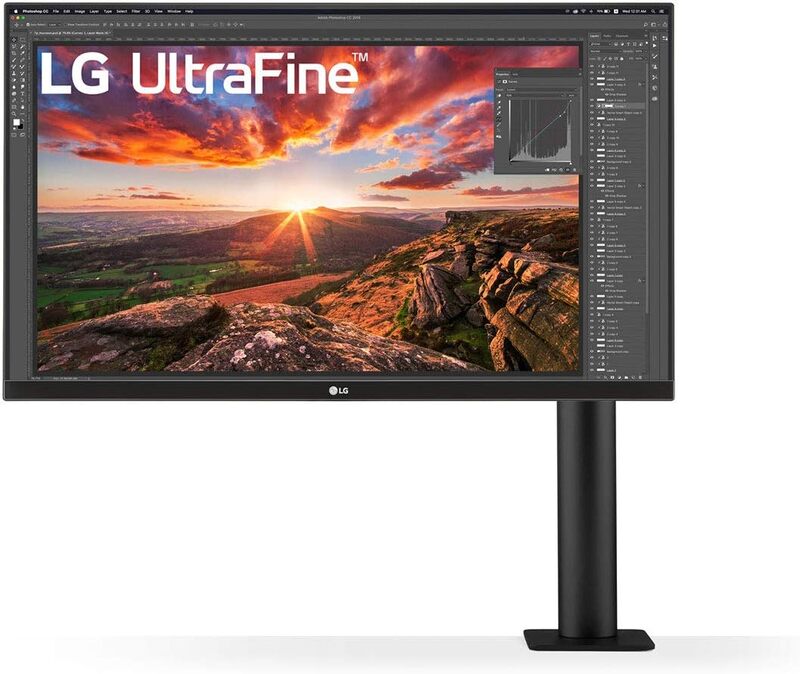 LG 27 Inch UltraFine 4K UHD IPS USB-C HDR Monitor with Ergo Stand AMD FreeSync Borderless Design 27UN880