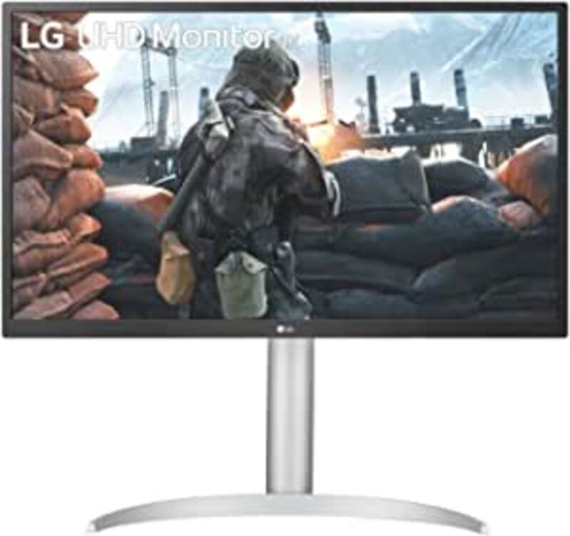 LG 27UP550N 27 Inch UHD 4K IPS Monitor with USB Type C HDR10 HDMI DisplayPort Tilt  Height and Pivot Adjustable Stand  White
