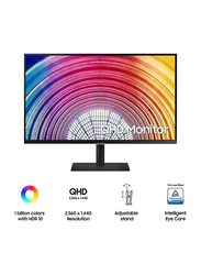 Samsung 32 Inch 75Hz WQHD HDR10 LED Monitor with Height Adjustable Stand, LS32A600NWMXUE, Black