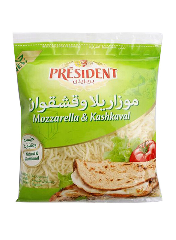 

President Shredded Mozzarella & Kashkaval Cheese, 400g