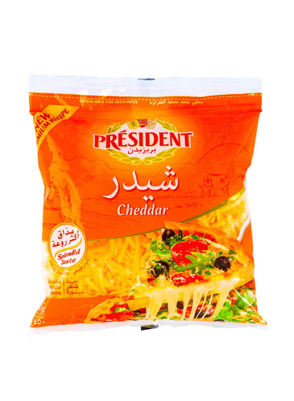 President Shredded Natural Cheddar Cheese, 450g