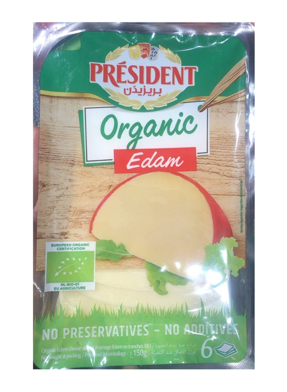President Organic Edam Cheese Slices, 150g