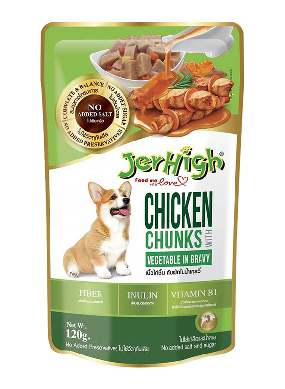 

Jerhigh Chicken & Vegetable In Gravy Adult Wet Dog Food, 120g