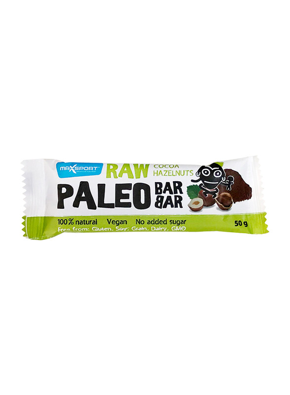 

Maxsport Paleo Raw Cocoa Hazelnuts Protein Bar, 50g