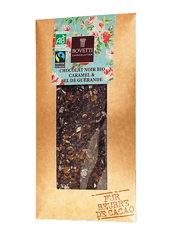 Bovetti Dark Chocolate Bar Organic Caramel Fleur De Sel, 100g