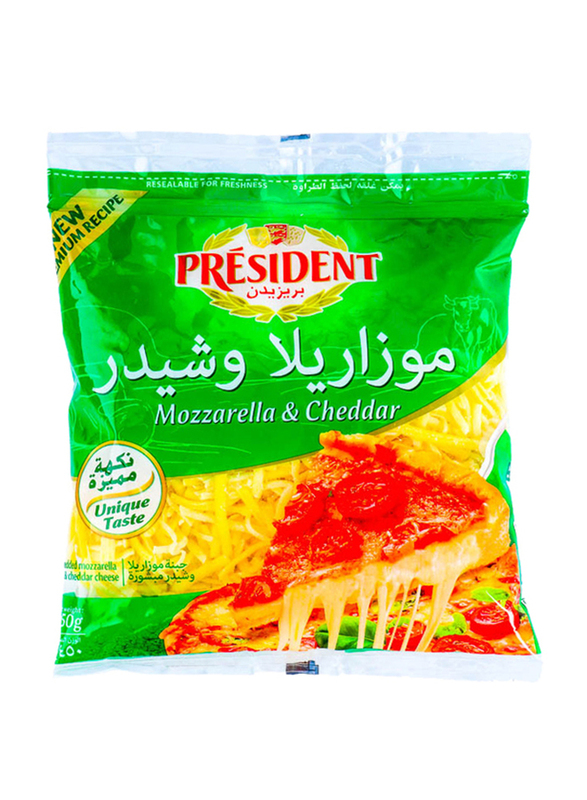 President Mozzarella & Cheddar Shredded Cheese, 450g
