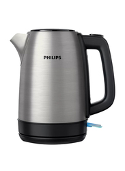 Philips 1.7L Daily Collection Electric Stainless Steel Kettle, 1850-2200W, HD9350, Silver/Black