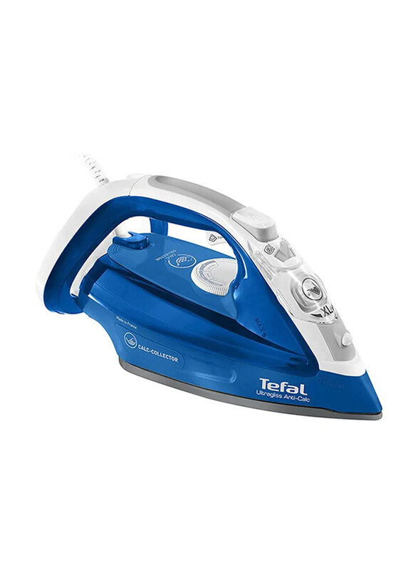 

Tefal Ultragliss Anti-Calc Steam Iron, 2500W, FV4964E0, Blue/White/Grey