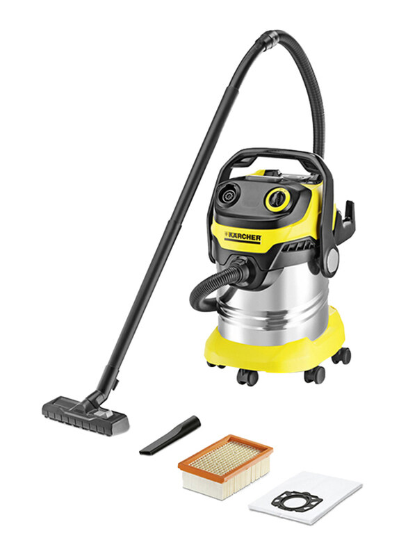 

Karcher WD5 Wet & Dry Stainless Steel Vacuum Cleaner, 25L, 1600W, Yellow/Grey/Black