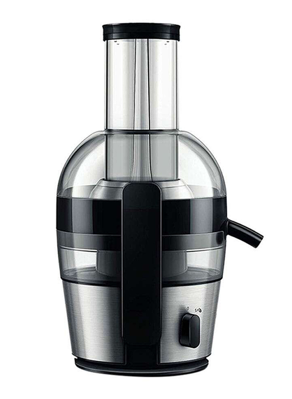 Philips 2.1L Viva Collection Juicer, 800 W, HR1863/05, Silver/Black/Clear