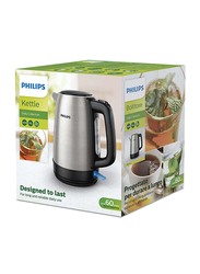 Philips 1.7L Electric Stainless Steel Kettle, HD9350/90, Silver/Black