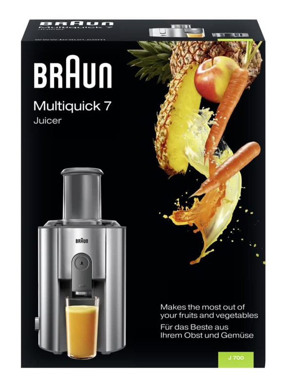 Braun 1.25L MultiQuick 7 Juicer Extractor, 1000W, J700, Grey