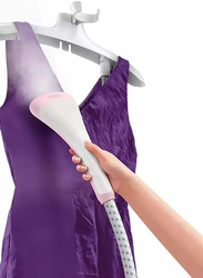 Philips Easy Touch Upright Garment Steamer, 1800W, GC485/46, White/Pink