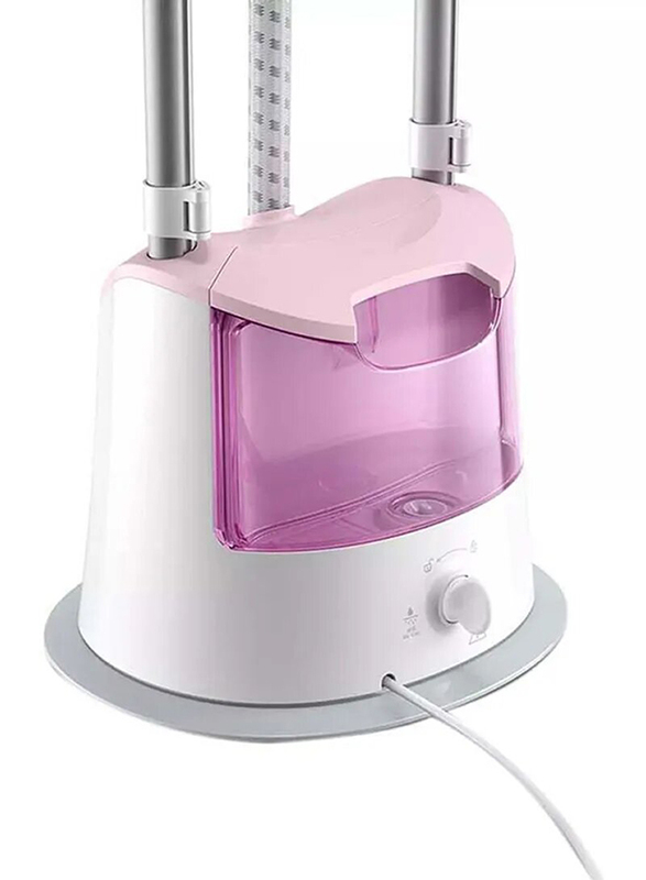 Philips Easy Touch Upright Garment Steamer, 1800W, GC485/46, White/Pink