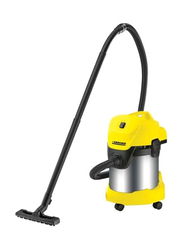 Karcher WD3 Premium Wet & Dry Vacuum Cleaner, 17L, 1000W, Yellow/Silver/Black