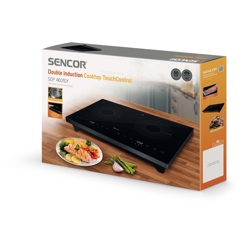 SENCOR SCP4601GY CERAMIC DOUBLE INDUCTION COOKTOP 3400W