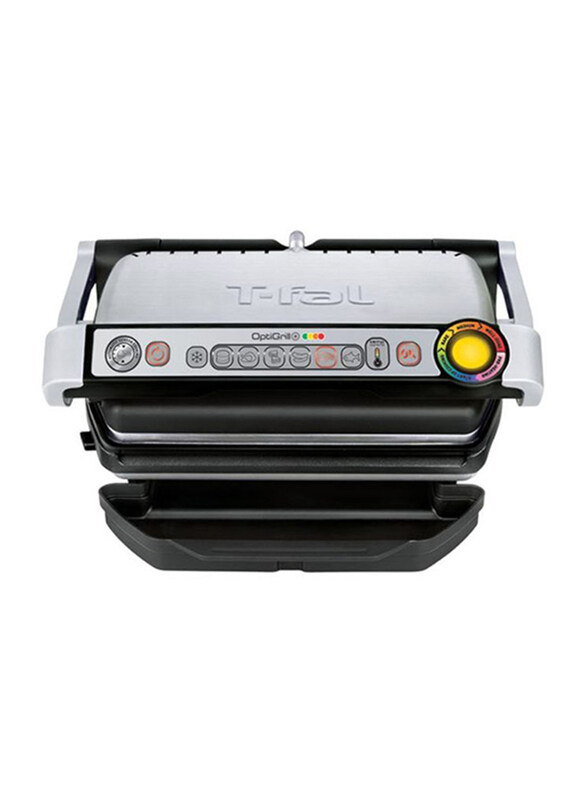 

Tefal OptiGrill Electric Grill, 2000W, GC715D28, Silver/Black